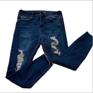 Cropped Ripped Target Denim